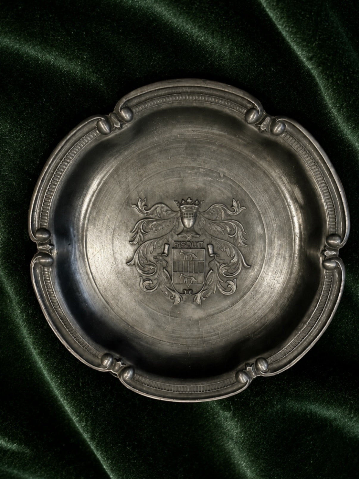 Heraldic Vintage Pewter Miniature Wall Plaque
