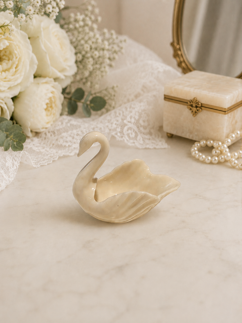 Lenox "To the Bride" Swan Ring Holder Trinket Dish