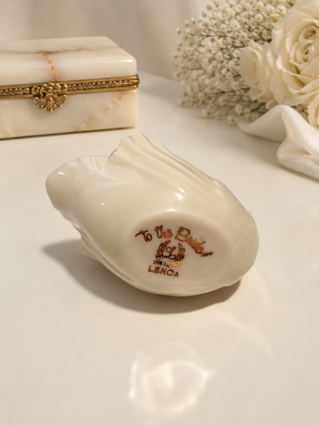 Lenox "To the Bride" Swan Ring Holder Trinket Dish