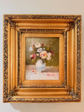 Original Florals in Vase Oil Painting with Gilded Frame
