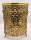 Vintage Matson Hollywood Regency Gilt Filigree Wastebasket with Rope & Tassel Detail
