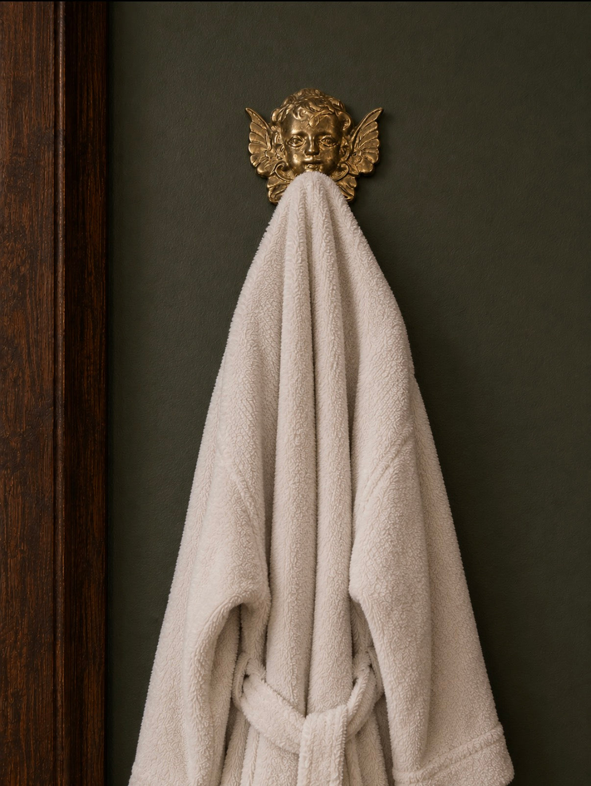 Vintage Brass Cherub Wall Hook
