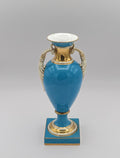 Vintage Noritake Hand-Painted Blue & Gold Double-Handled Urn Vase
