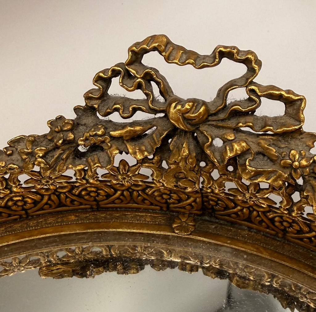 Vintage Matson Gold Filigree Mirrored Vanity Tray – 18”