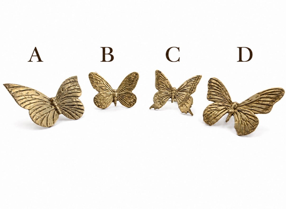 Vintage Brass Butterfly Scarf or Napkin Rings | Choice of 4
