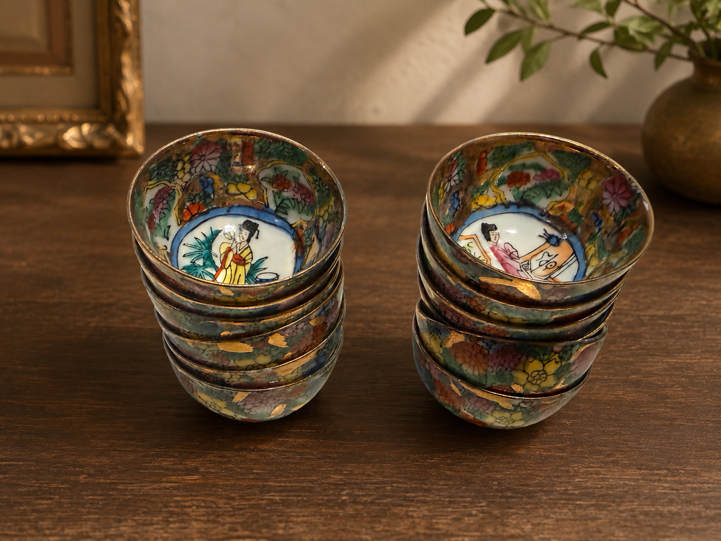 Hand-Painted Porcelain Soy Sauce Cups | Set of 12