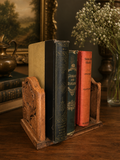 Vintage Hand-Carved Wooden Expanding Book Slide | Floral Adjustable Book Rack