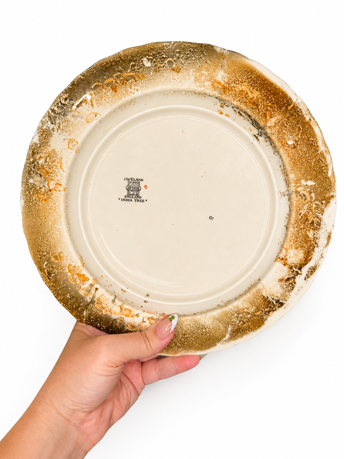 Antique Copeland Spode England “India Tree” Dinner Plate – Rust Orange Transferware – 10.25”
