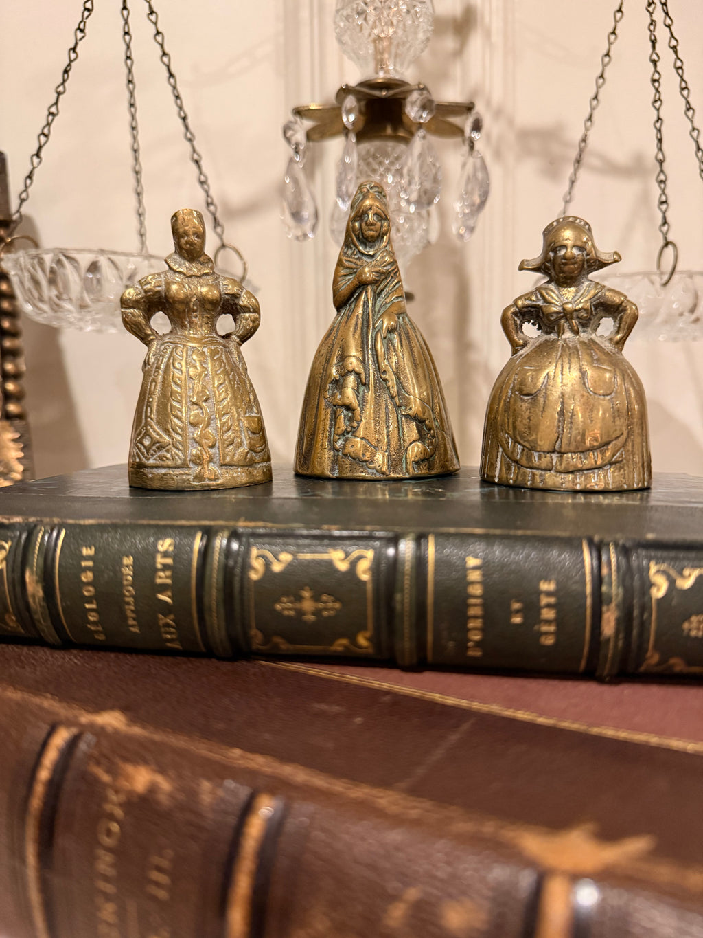 Vintage Brass Bell Ladies — Set of 3
