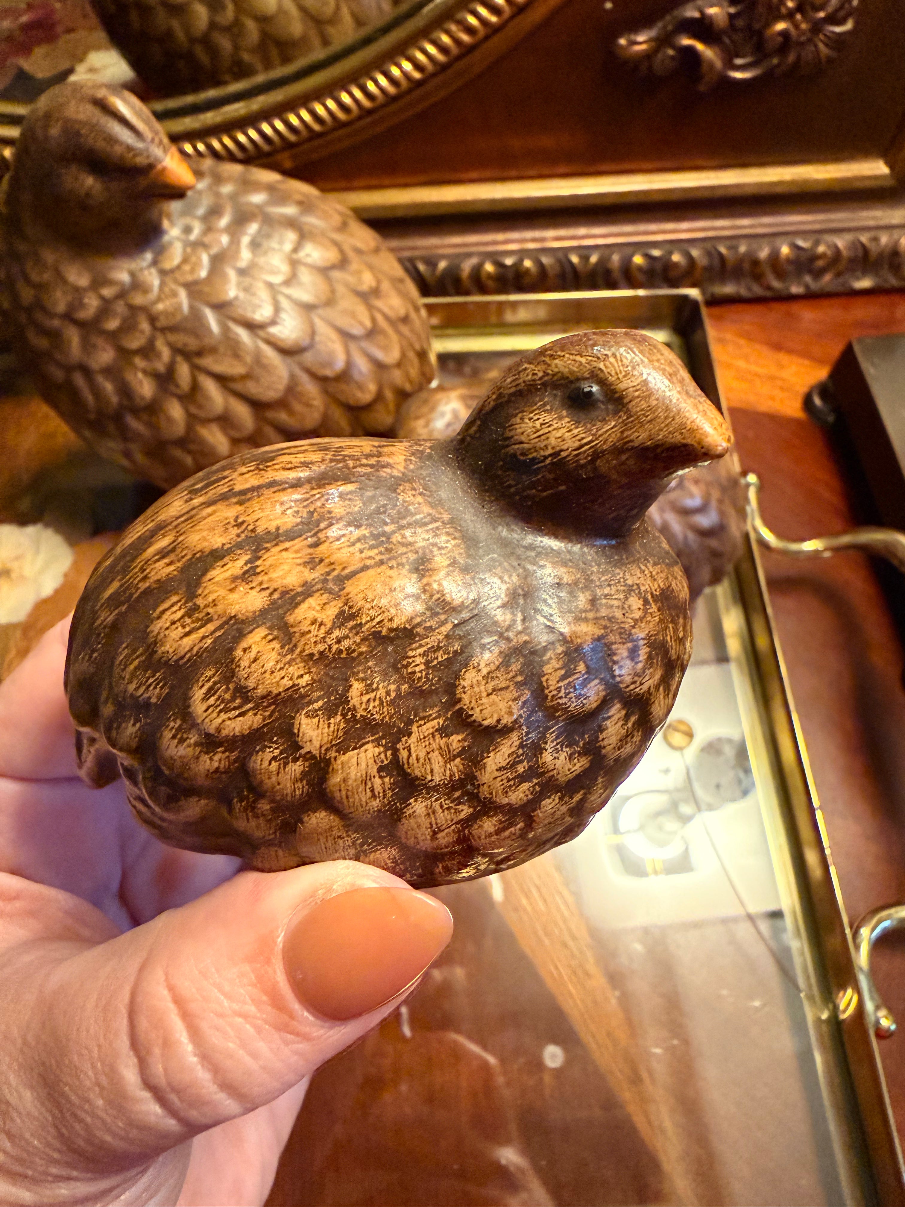 Vintage Ceramic Quail Family – Set of Three