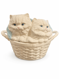 Oversized Vintage Persian Cat Basket – Lidded Ceramic Storage Vessel