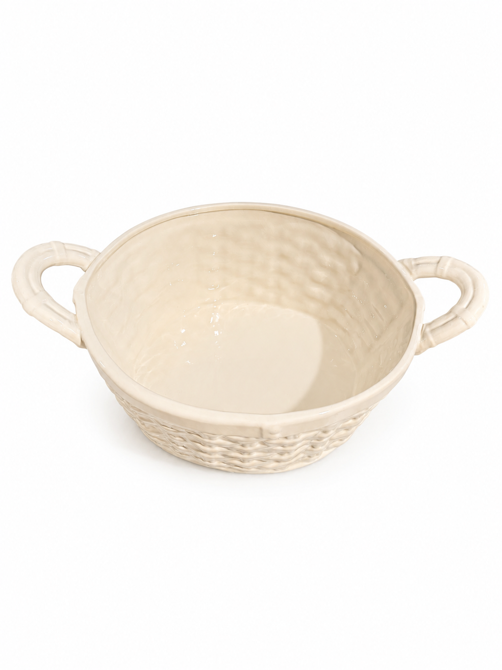 Oversized Vintage Persian Cat Basket – Lidded Ceramic Storage Vessel