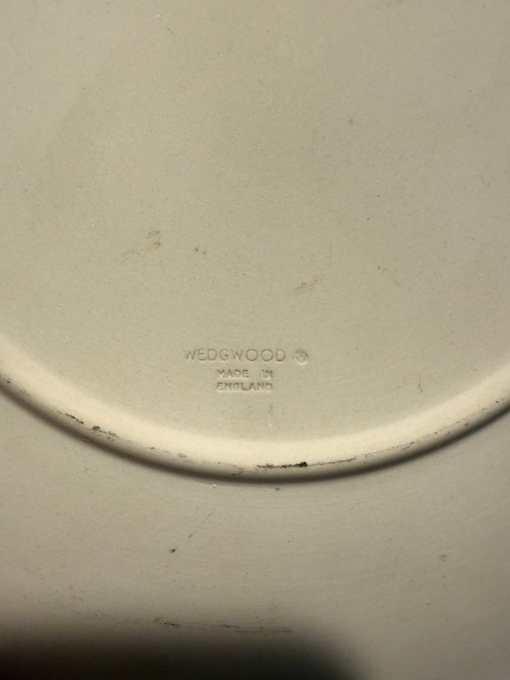 Rare Wedgwood Jasperware Blue & White Relief Plate – 9" Made in England