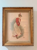 Vintage Lady Golfer Framed Lithograph