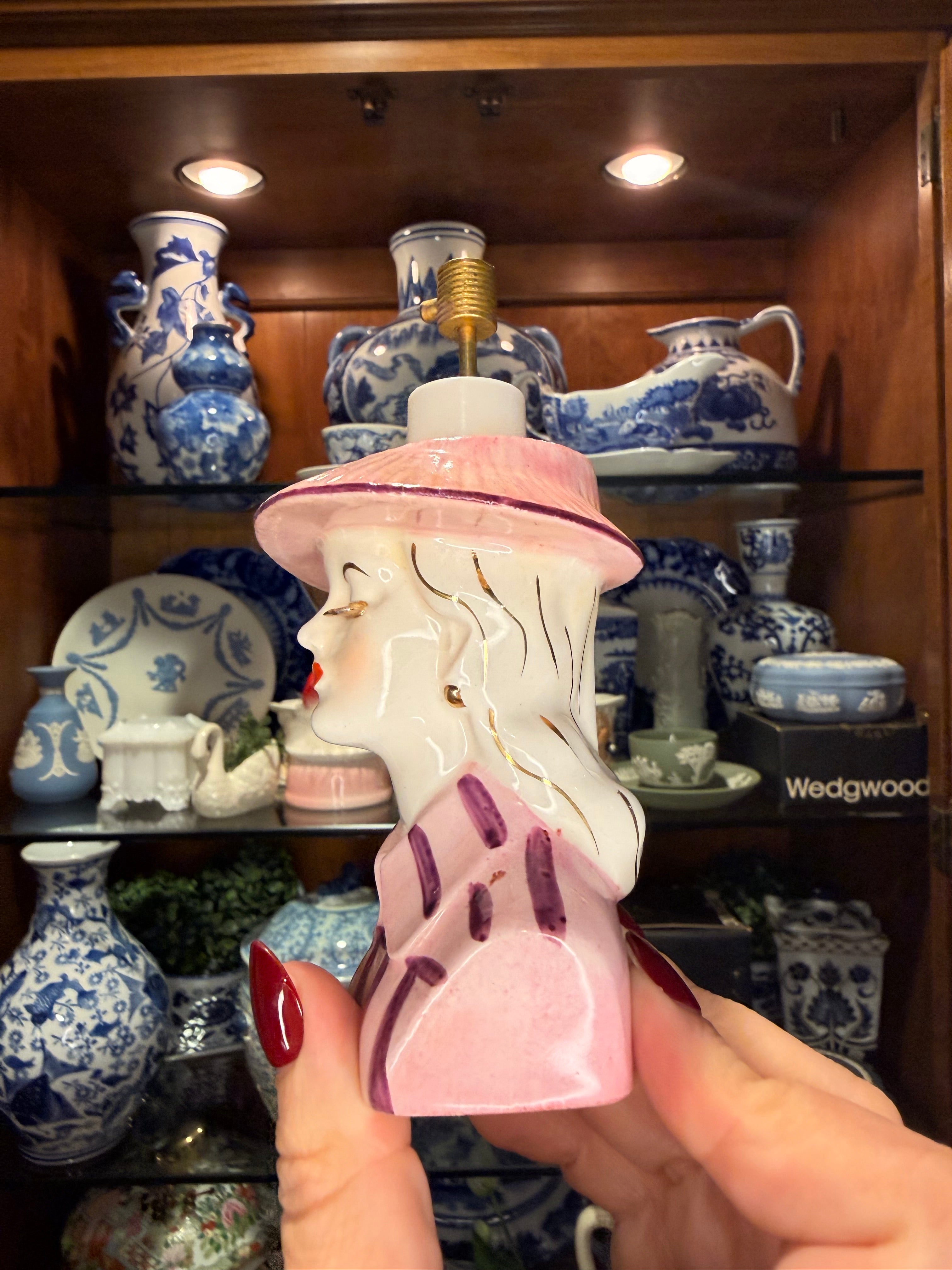 Vintage Lady Head Perfume Atomizer