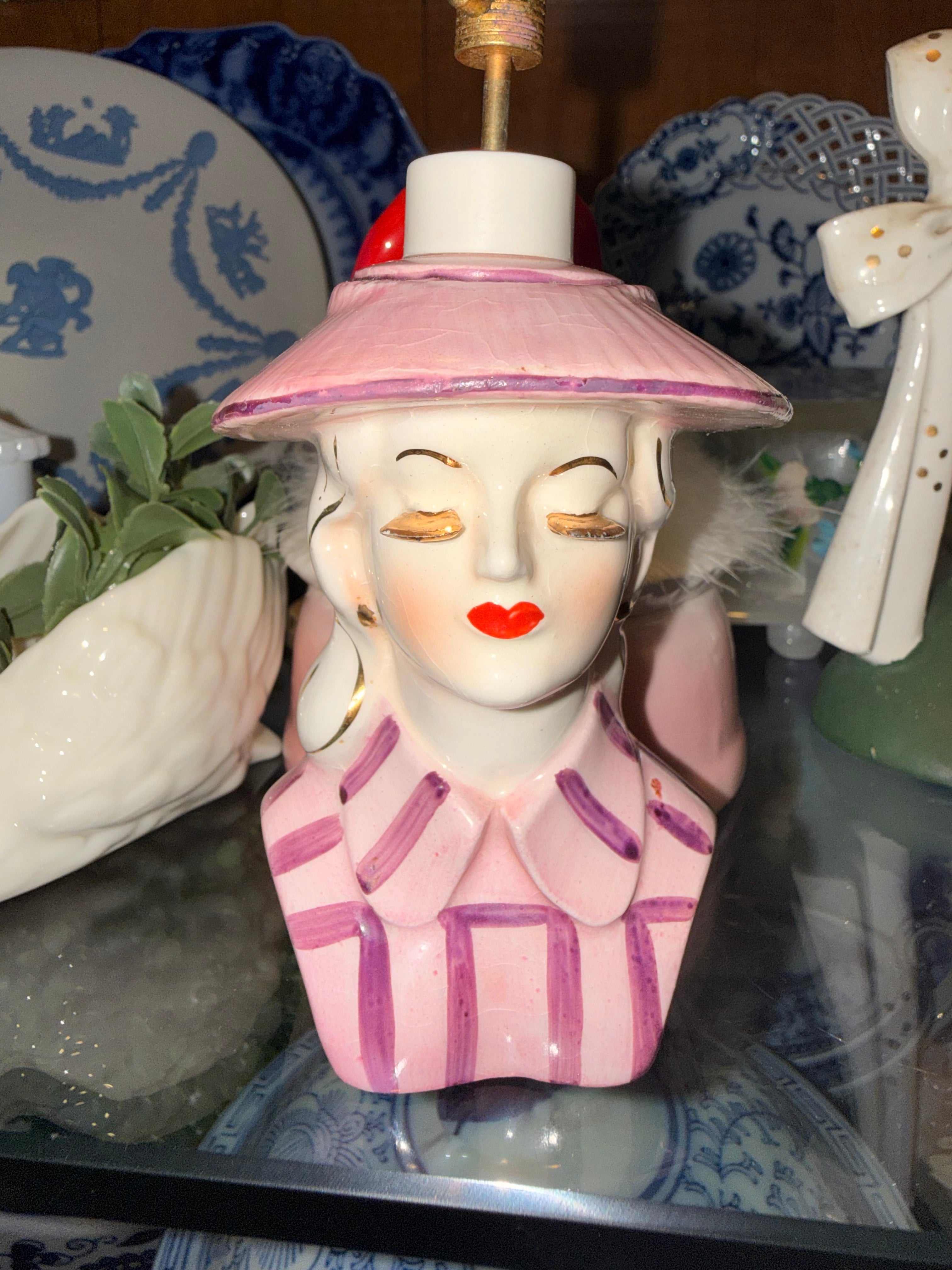 Vintage Lady Head Perfume Atomizer