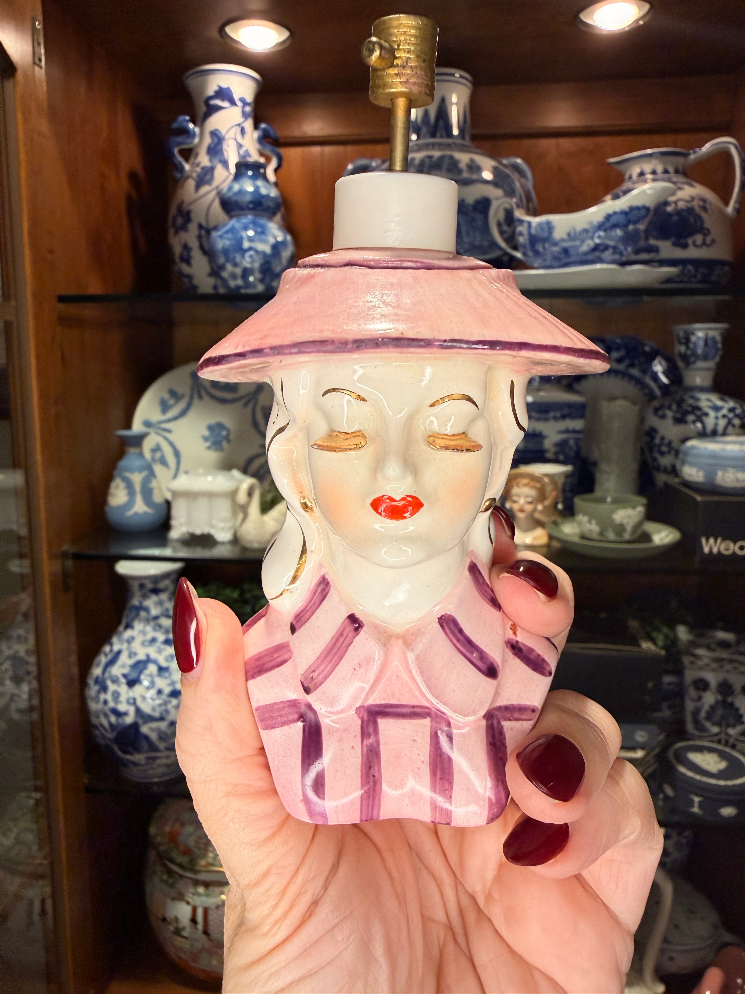 Vintage Lady Head Perfume Atomizer