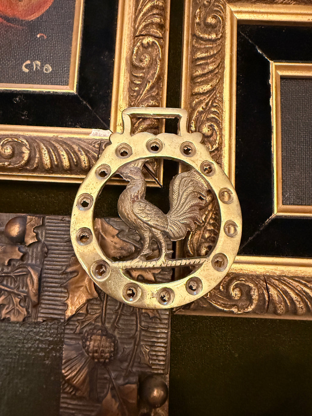 Vintage English Horse Brass – Rooster Motif