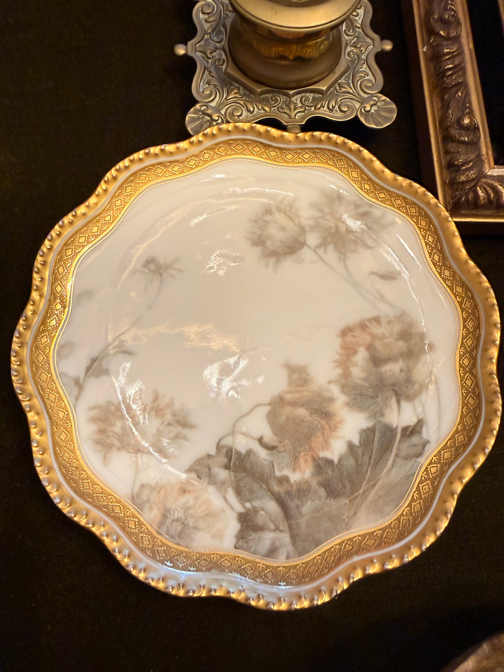 Antique Haviland Limoges "Feu de Four" Cabinet Plate – 7.5"