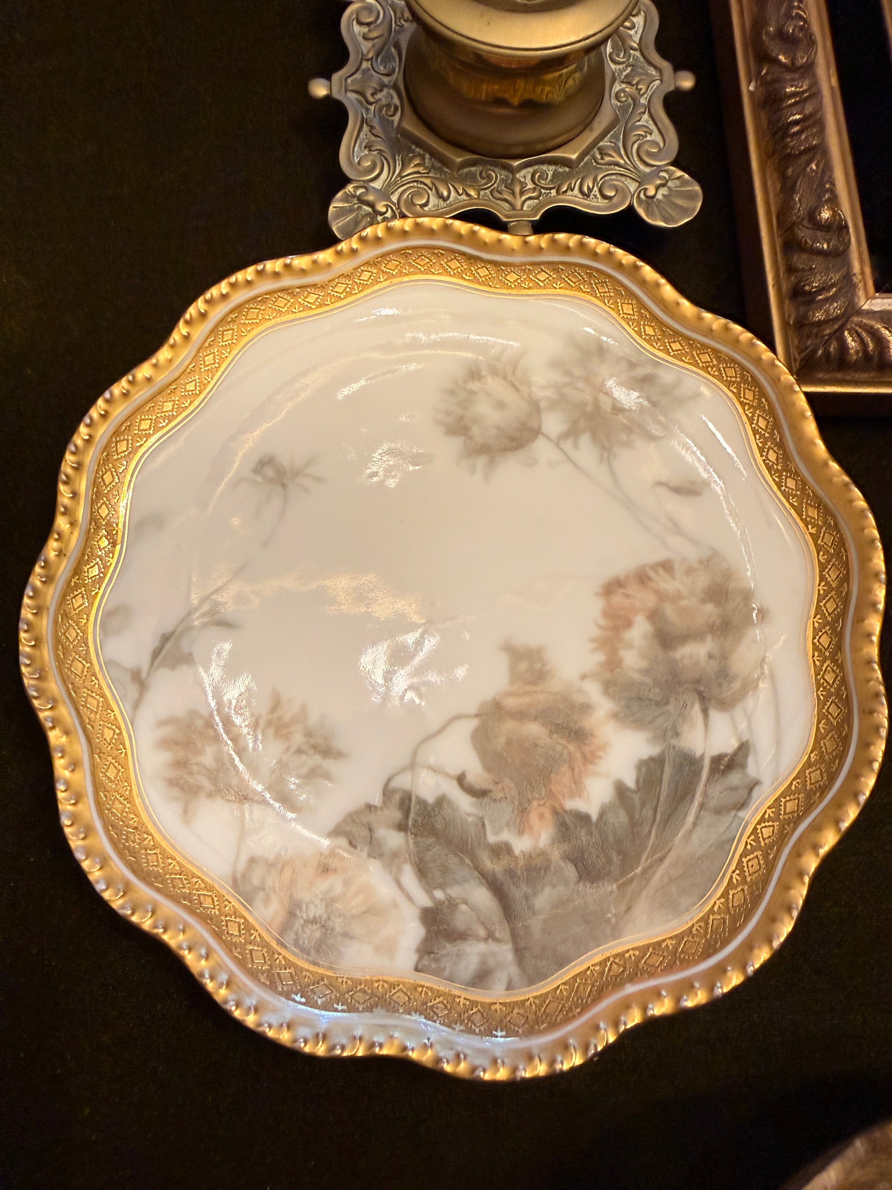 Antique Haviland Limoges "Feu de Four" Cabinet Plate – 7.5"
