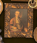 Vintage Benjamin Rush Oleograph in Ornate Foliage Frame