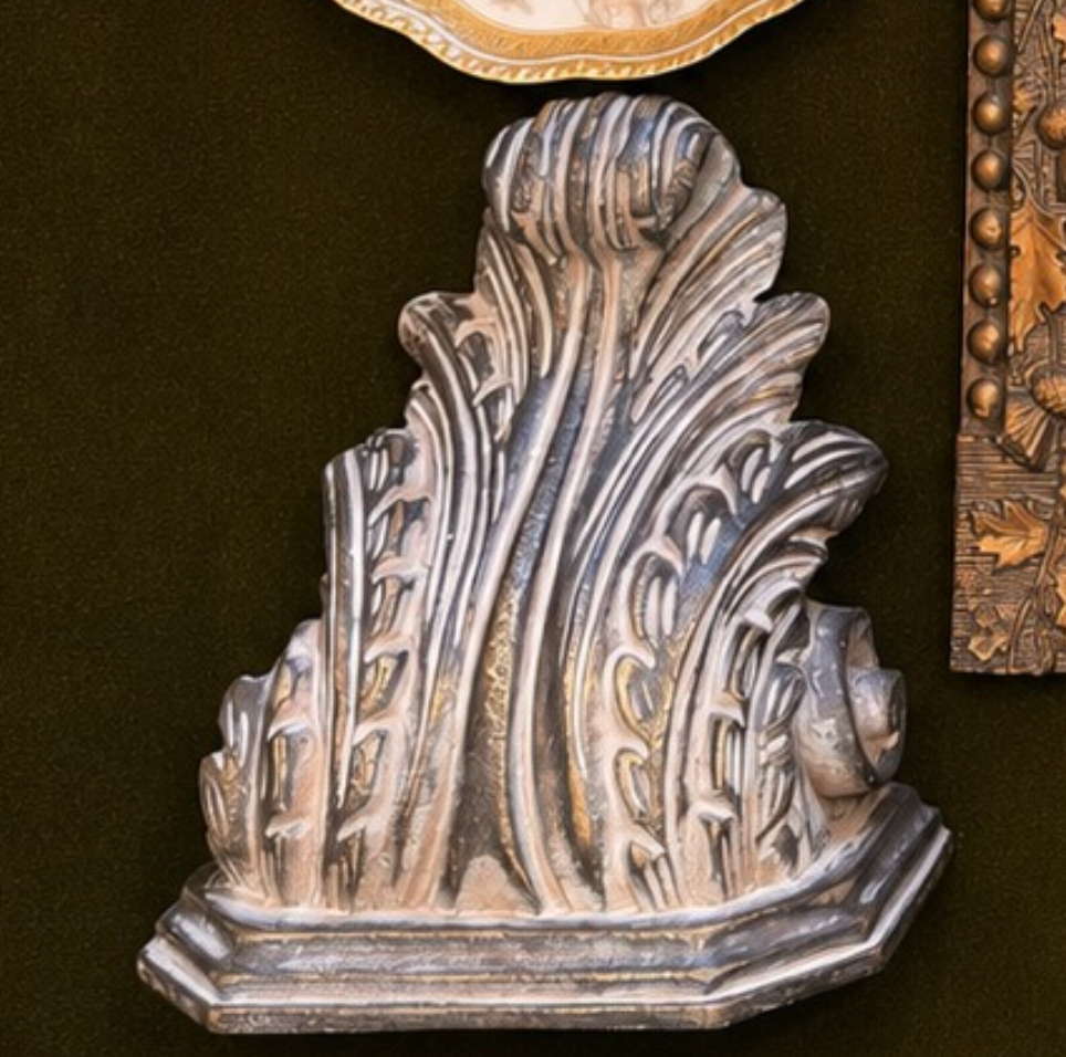 Vintage Carved Wood Acanthus Wall Sconce or Decorative Bookend